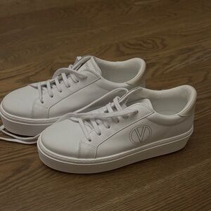 VALENTINO White Sela Leather Platform Sneakers size us 10